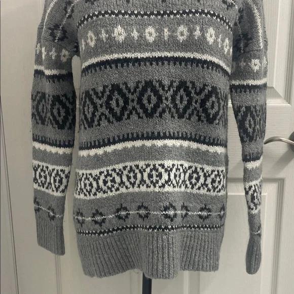 Gray Fair Isle Patterned Women's Sweater Sz M - Picture 4 of 11